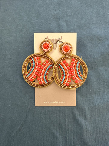 Josephine Coral Bead Earrings