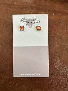 Orange Silver Studs