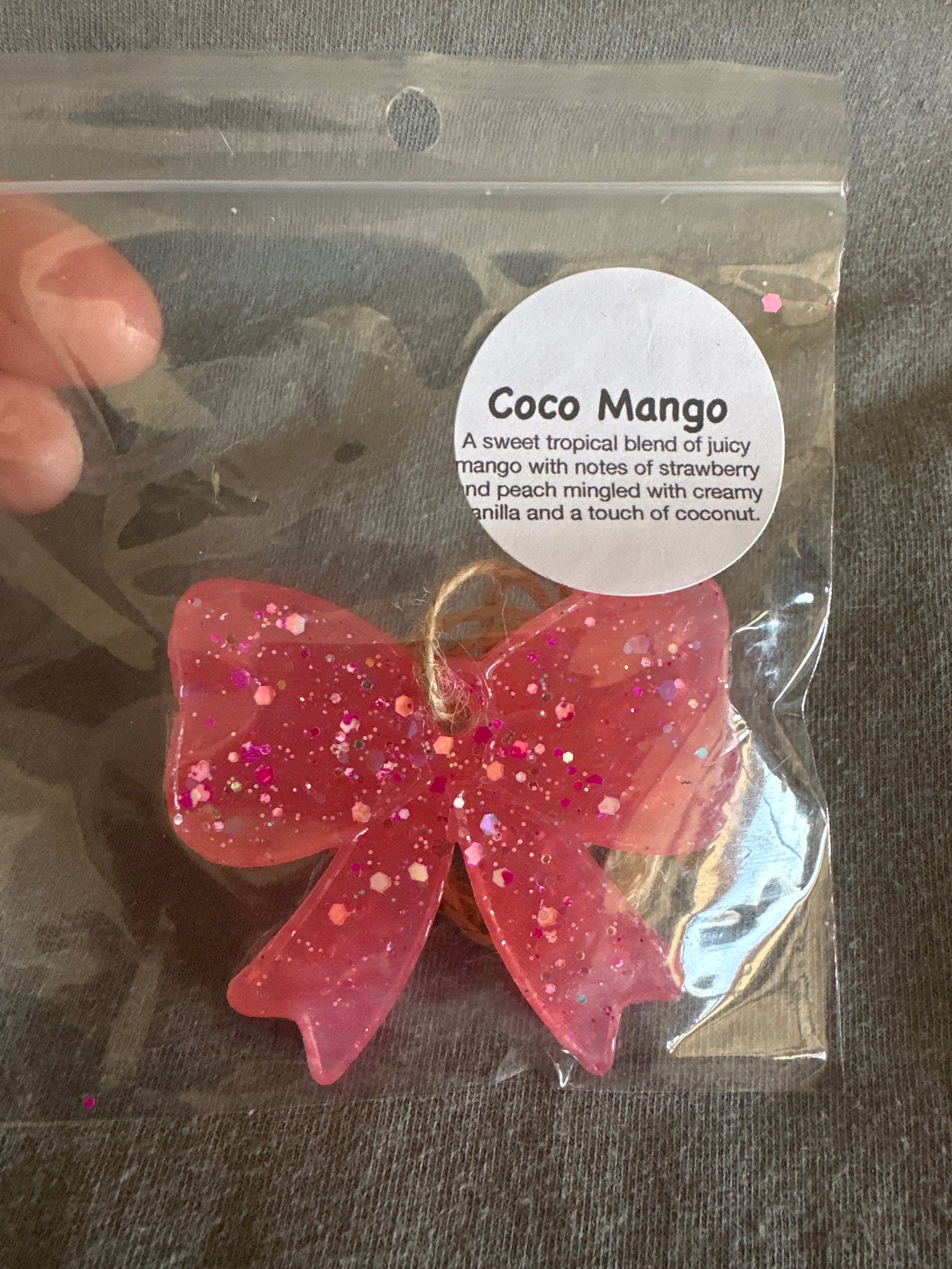 Mini Bow Car Freshie - Pink Coco Mango