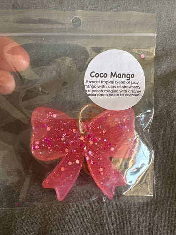 Mini Bow Car Freshie - Pink Coco Mango