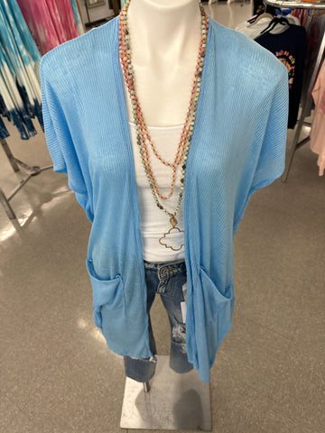 Loght Blue kimono w/ pockets