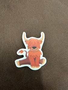 Cartoon Splitting Highland Sticker