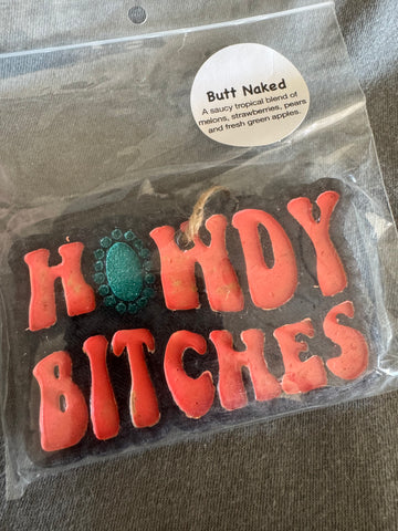 Howdy B Car Freshie- Butt Naked Red-Orange