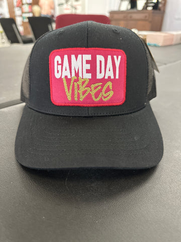 Game Day Vibes Black Snapback Cap