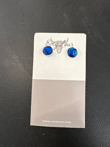Blue Round Earrings