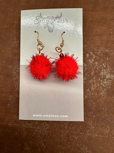 Red Pom Pom Dangles