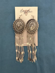 Show Stopper Crystal Silvertone Fringe Earrings