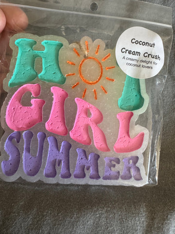 Hot Girl Summer Car Freshie- Coconut Cream Crush Teal & Pink