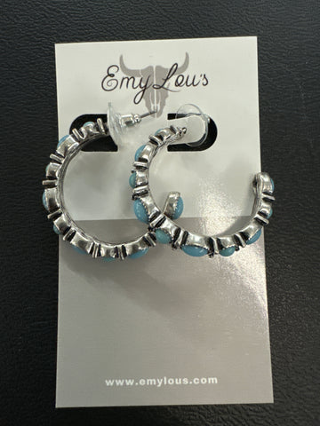 Turquoise Hoops