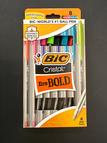 BiC Cristal Xtra-Bold, Colored 8 count