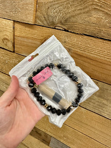 Simply Southern Bead Bangle - Crystal Black