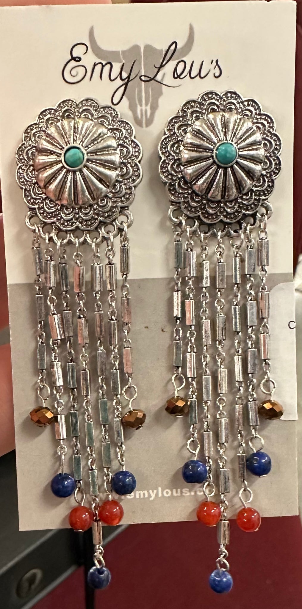 Cedar Creek Turquoise and Bronze Silvertone Earrings