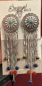 Cedar Creek Turquoise and Bronze Silvertone Earrings
