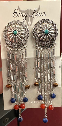 Cedar Creek Turquoise and Bronze Silvertone Earrings