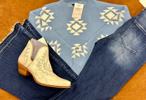 Crop Sweater - Geo