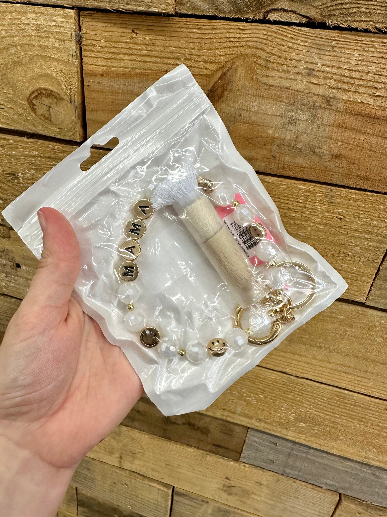 Simply Southern Bead Bangle - Crystal White Small