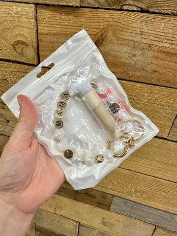Simply Southern Bead Bangle - Crystal White Small