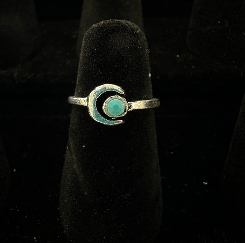 Turquoise Moon & Sun Ring