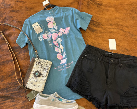 Simply Southern Shell Cross Tee