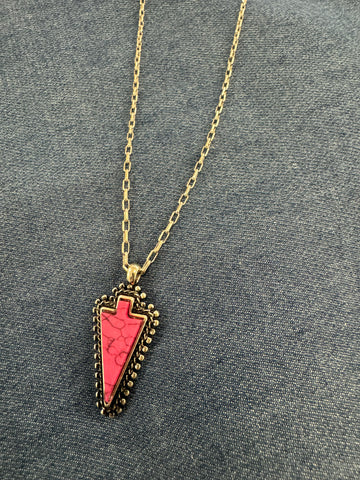 Pink Arrow Necklace