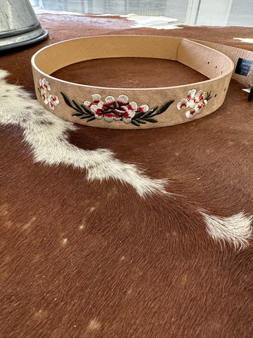 Hibiscus Embroidered Bohemian Belt