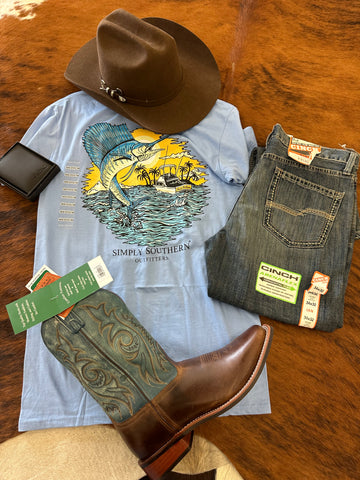 Mens Simply Southern Sailfish Tee