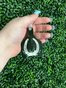 Horseshoe Cowtag Keychain