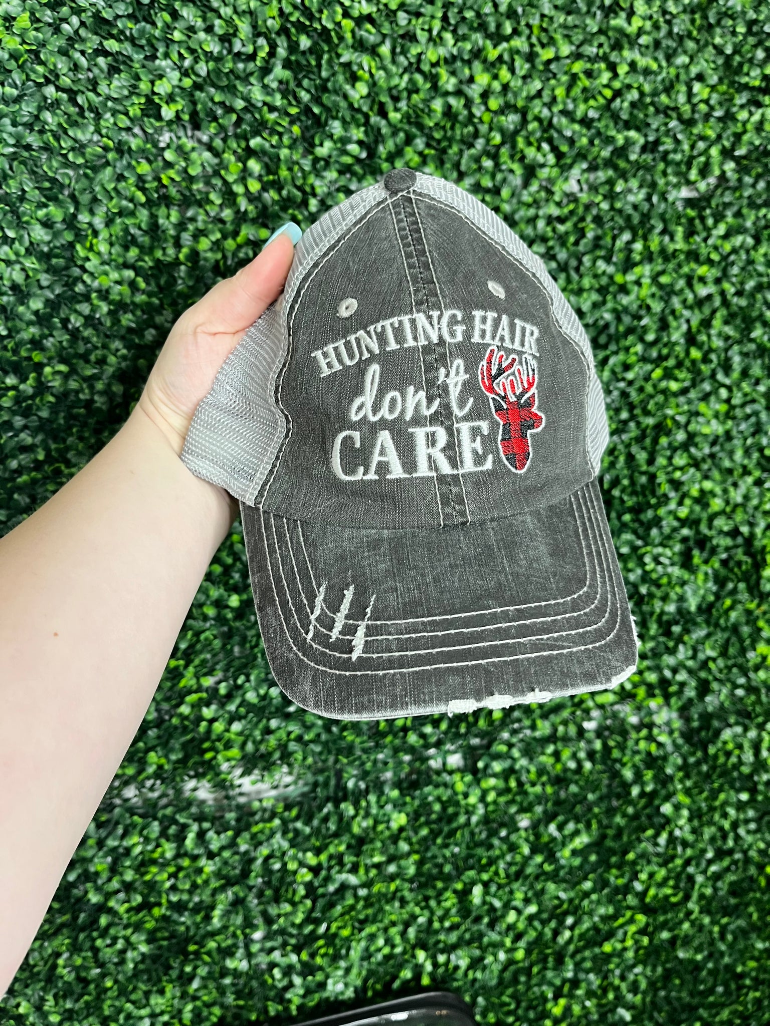Hunting Hair Distressed Hat