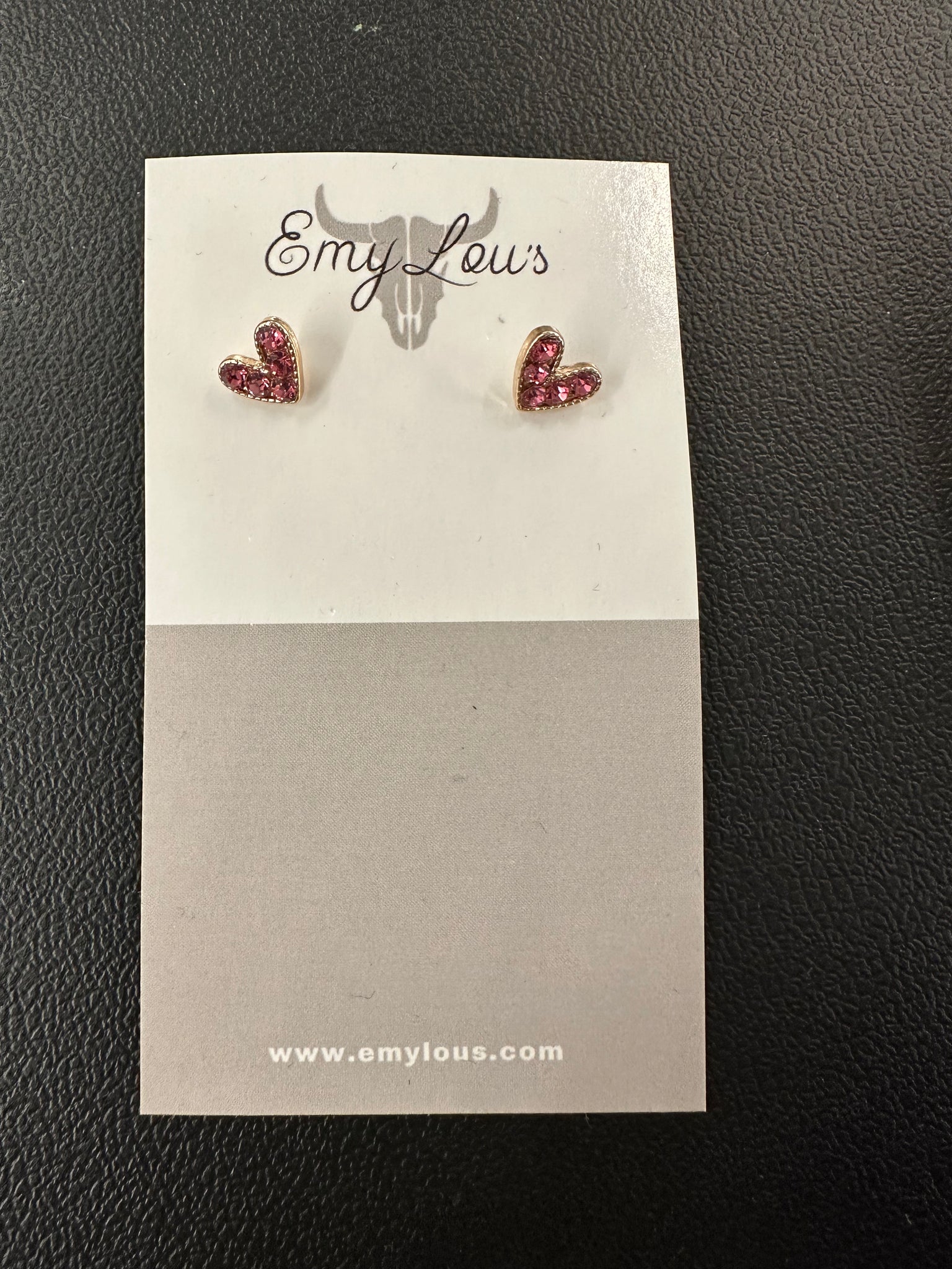 Simply Southern Pink Glitter Heart Studs