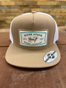 Hooey Rank Stock Tan and White Trucker Hat 2461T-TNWH