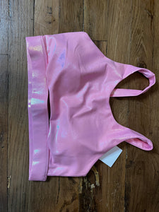 Holographic Pink Sports Bra