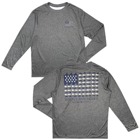 Simply Southern Mens Rashguard - Fish