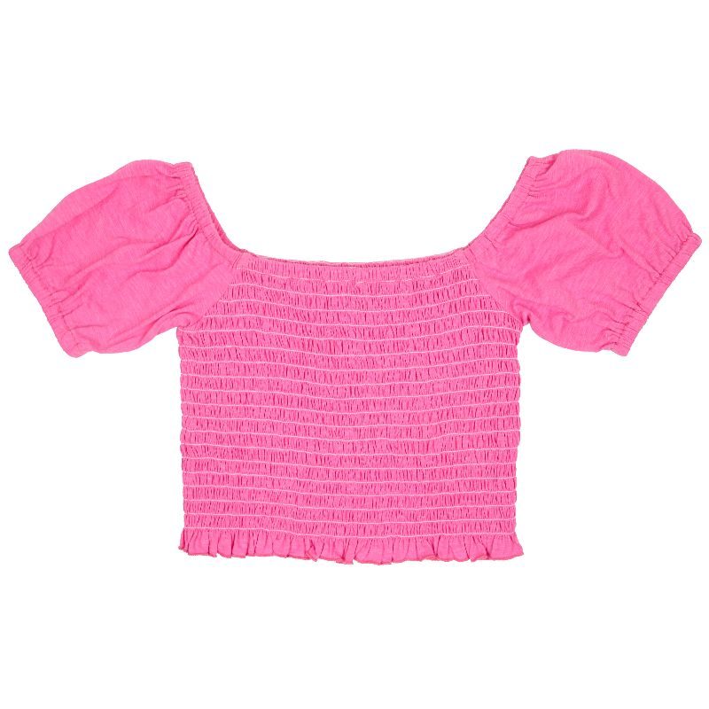 SS Shirred Top - Hot Pink