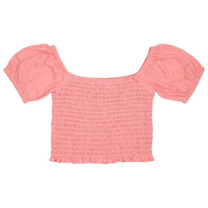 SS Shirred Top -Orange