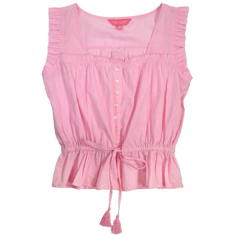 SS Smocked Blouse - Peony