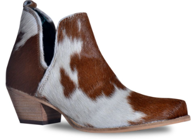 Myra Sunset Bloom Split-top Hair-on Hide Boots in Speckled Fawn