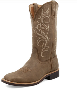Twisted X Bomber Ivory Embroidery Top Hand Boot