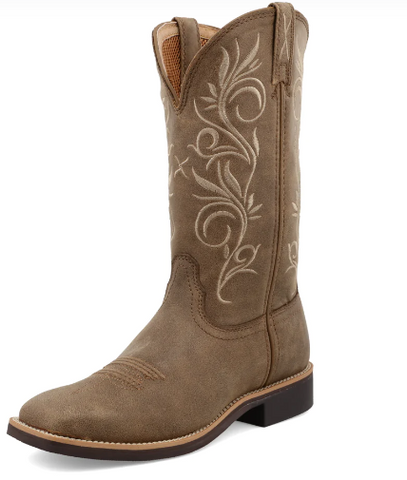 Twisted X Bomber Ivory Embroidery Top Hand Boot