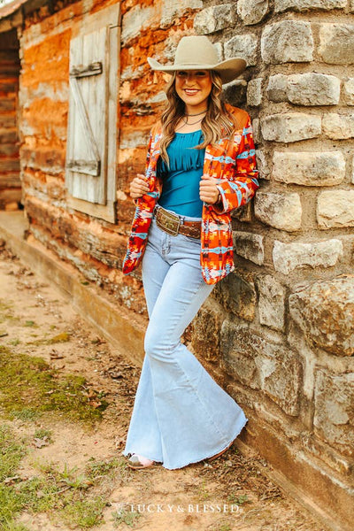 Plus Size Light Wash Denim Tummy Control Flare Jeans