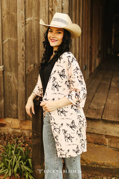 Blush Running Horse Bulgari Short Duster