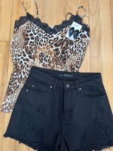 Kancan Distressed Black Shorts