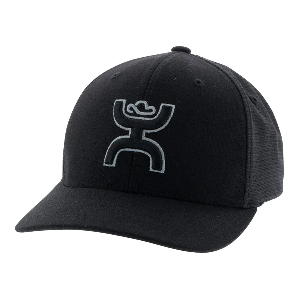 "Ash" Hooey, Black 6-Panel Flexfit with Black and Grey Logo