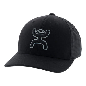 "Ash" Hooey, Black 6-Panel Flexfit with Black and Grey Logo