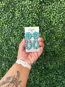 Turquoise  Buffalo Conch Dangles