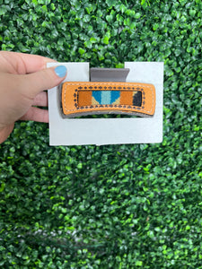 Claw Clips w Leather Patch work
