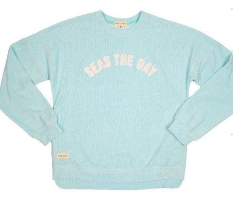 Simply Southern Terry Crew Neck- Aqua