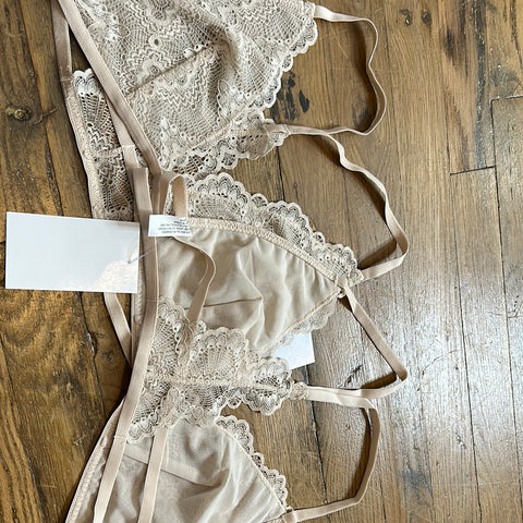 Tan Lace Unlined Bra