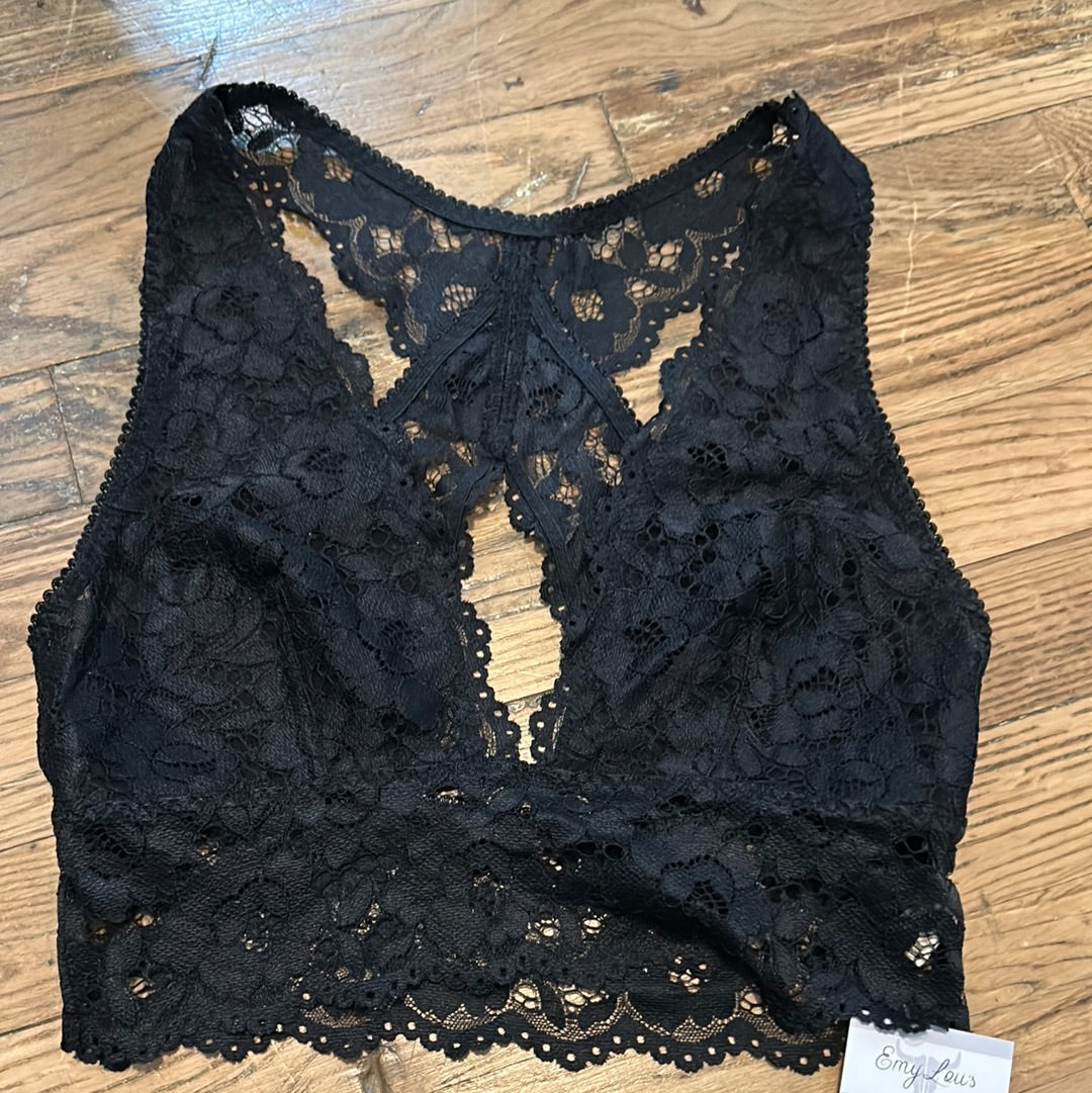 Black Lace Criss-Cross Bralette