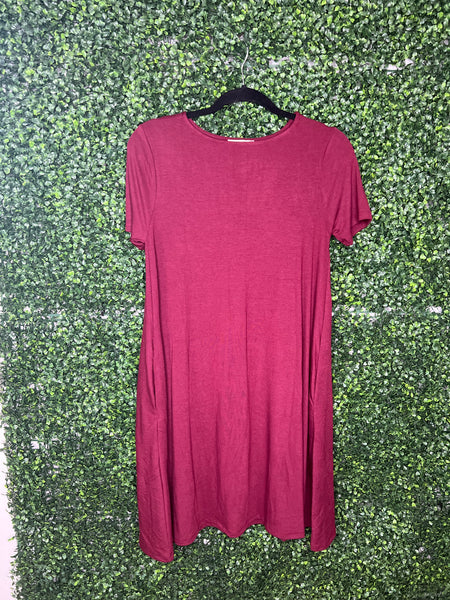 Short sleeve flared dress with pockets