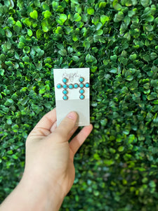 Turquoise Cheyenne Cross Earrings